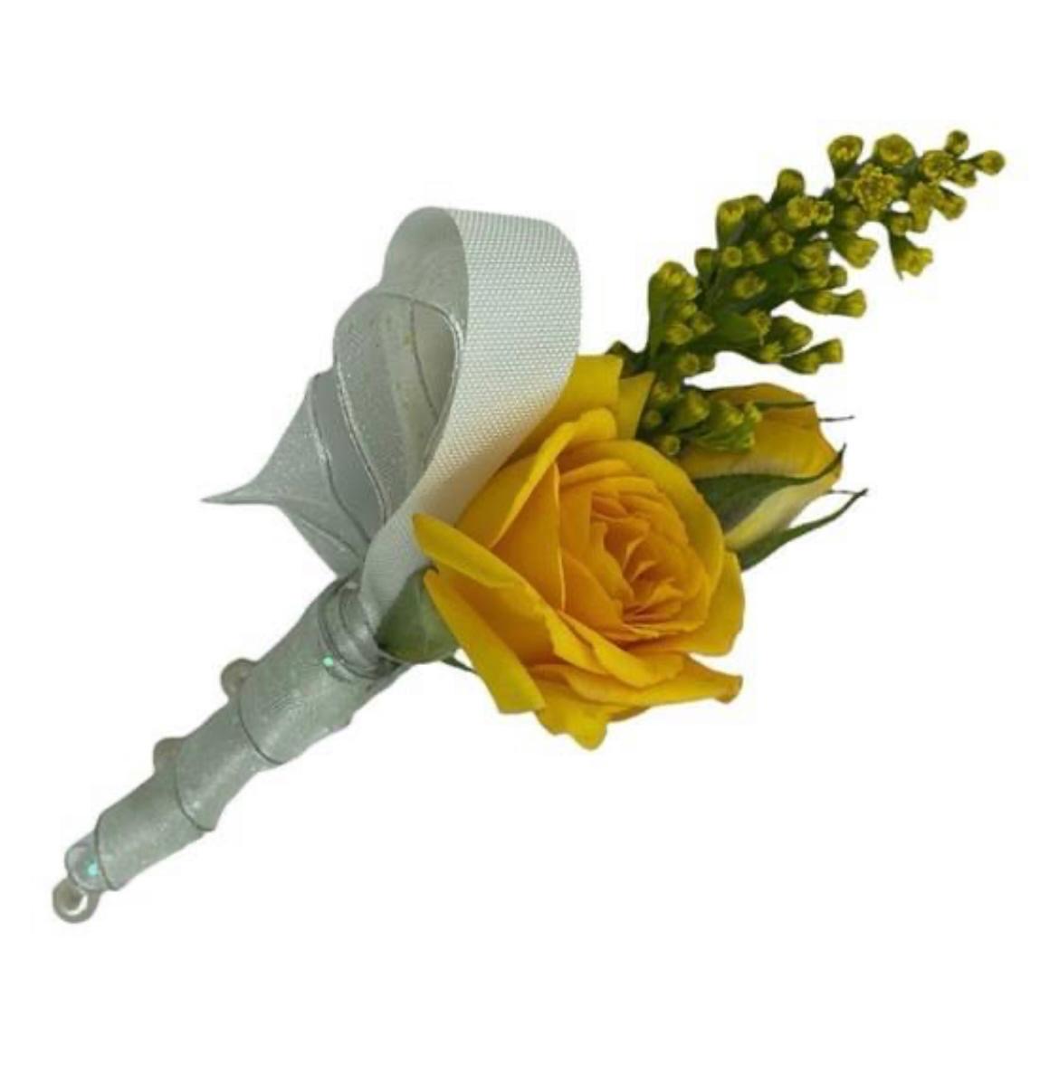 Yellow Rose with Greenery