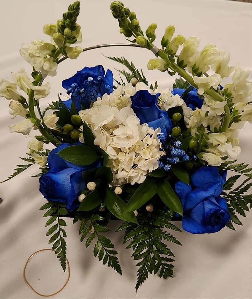 Blue & White Roses