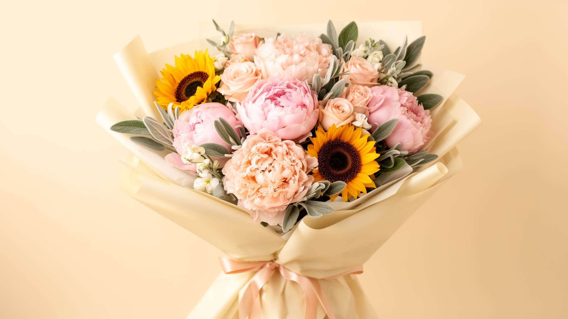 Lush pink and blush bouquet by Mireya's Flowers Shop